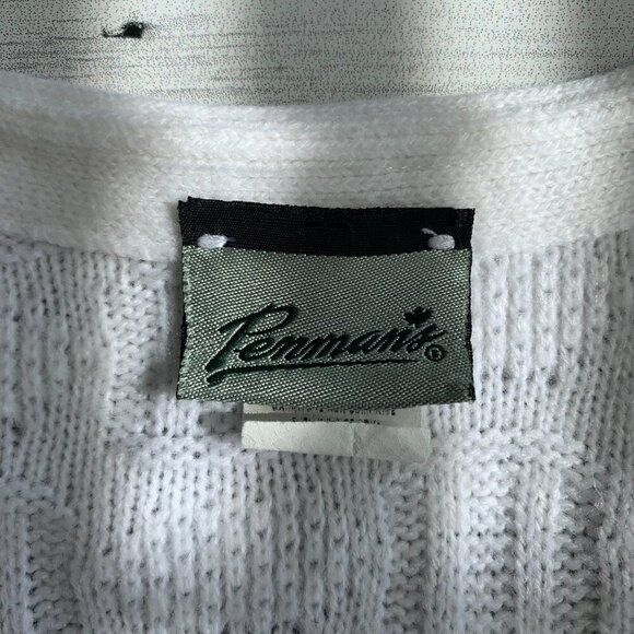 Vintage 90s Penmans Textured Knit Grandma Cardigan Sweater Vest - Picture 8 of 12